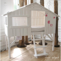 Dječji krevet kućica na kat (mdf + bor) Dječji krevet kućica na kat (mdf + bor)