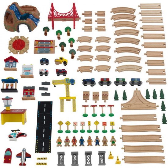 Adventure Town Railway Train Set & Table with EZ Kraft Assembly™