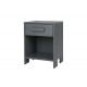 Dennis nightstand steel grey brushed Dennis nightstand steel grey brushed