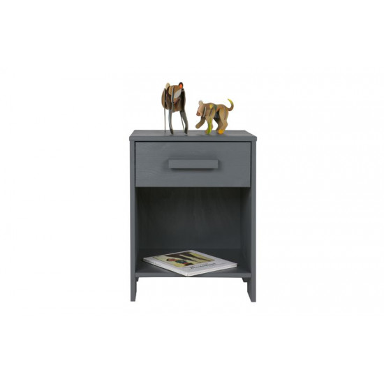 Dennis nightstand steel grey brushed Dennis nightstand steel grey brushed