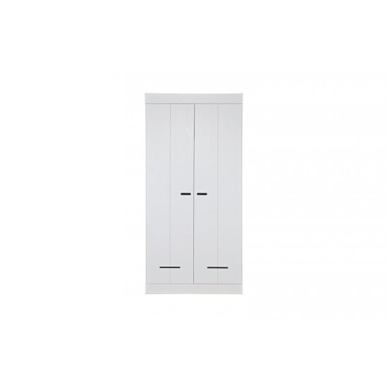 Lock cabinet 2-door white pine unbrushed