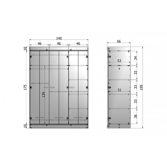 Lock cabinet 3-door white pine unbrushed Lock cabinet 3-door white pine unbrushed