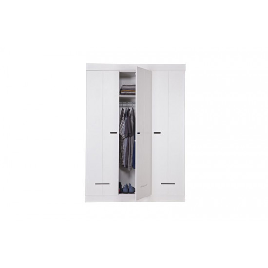 Lock cabinet 3-door white pine unbrushed