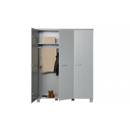 Dennis 3-doors wardrobe pine concrete grey brushed Dennis 3-doors wardrobe pine concrete grey brushed