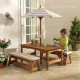 Outdoor Table & Bench Set with Cushions