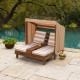 Double Chaise Lounge with Cup Holders - Espresso & Oatmeal