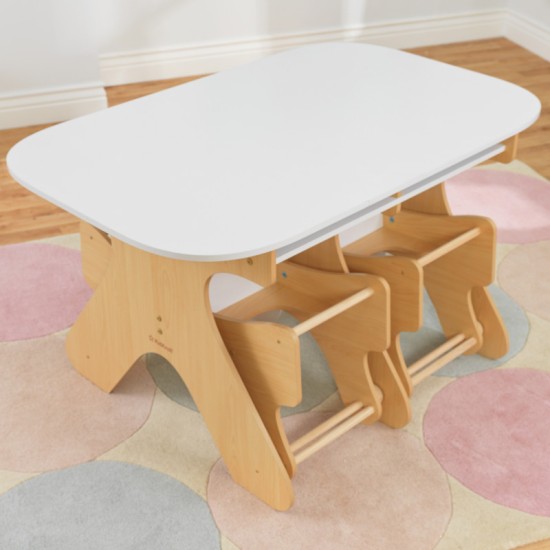 Arches Expandable Table & Bench Set - White