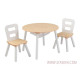Round Storage Table & 2 Chair Set - Natural & White